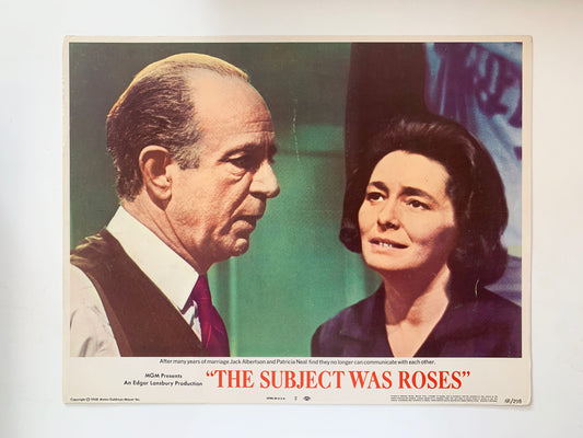 The Subject Was Roses original 1968 vintage lobby card