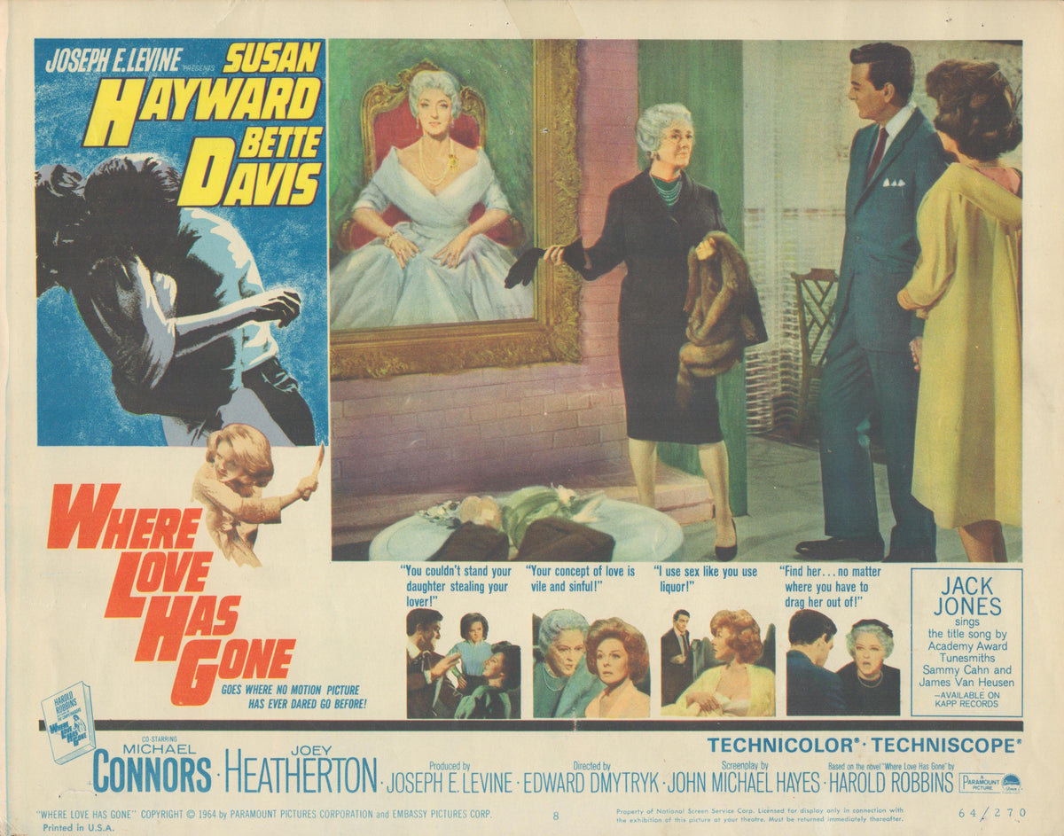 Where Love Has Gone set of 8 original lobby cards