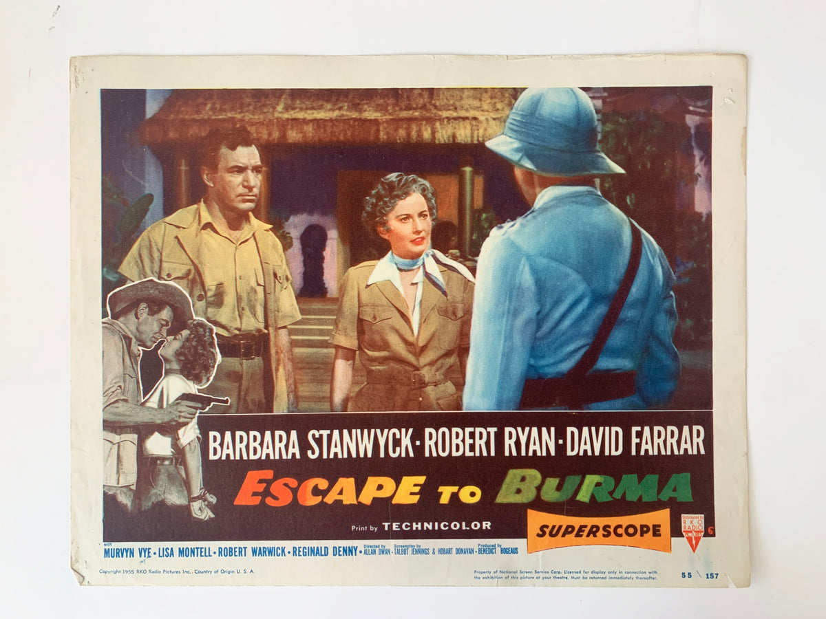 Escape to Burma original 1955 vintage lobby card