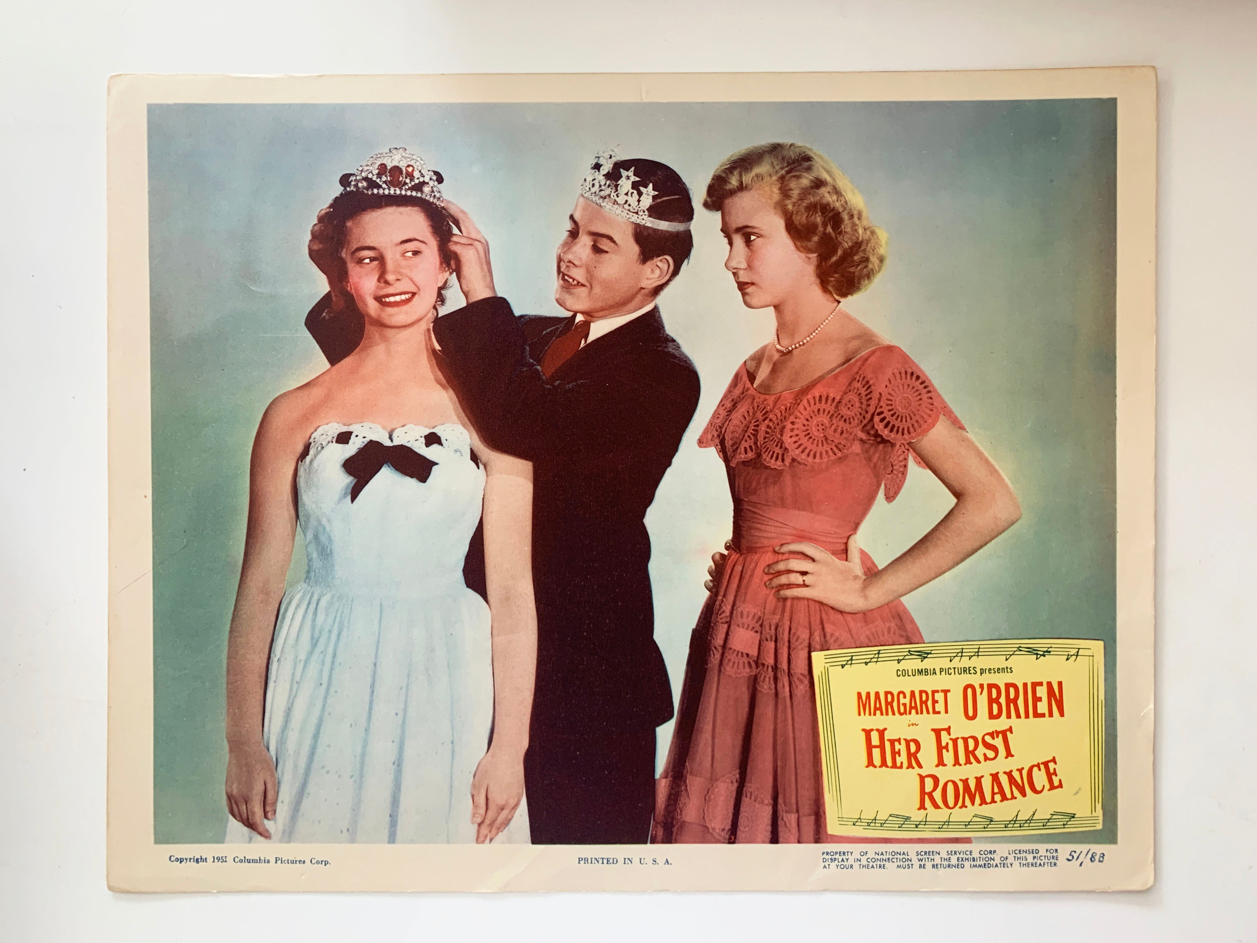 Her First Romance original 1951 vintage lobby card