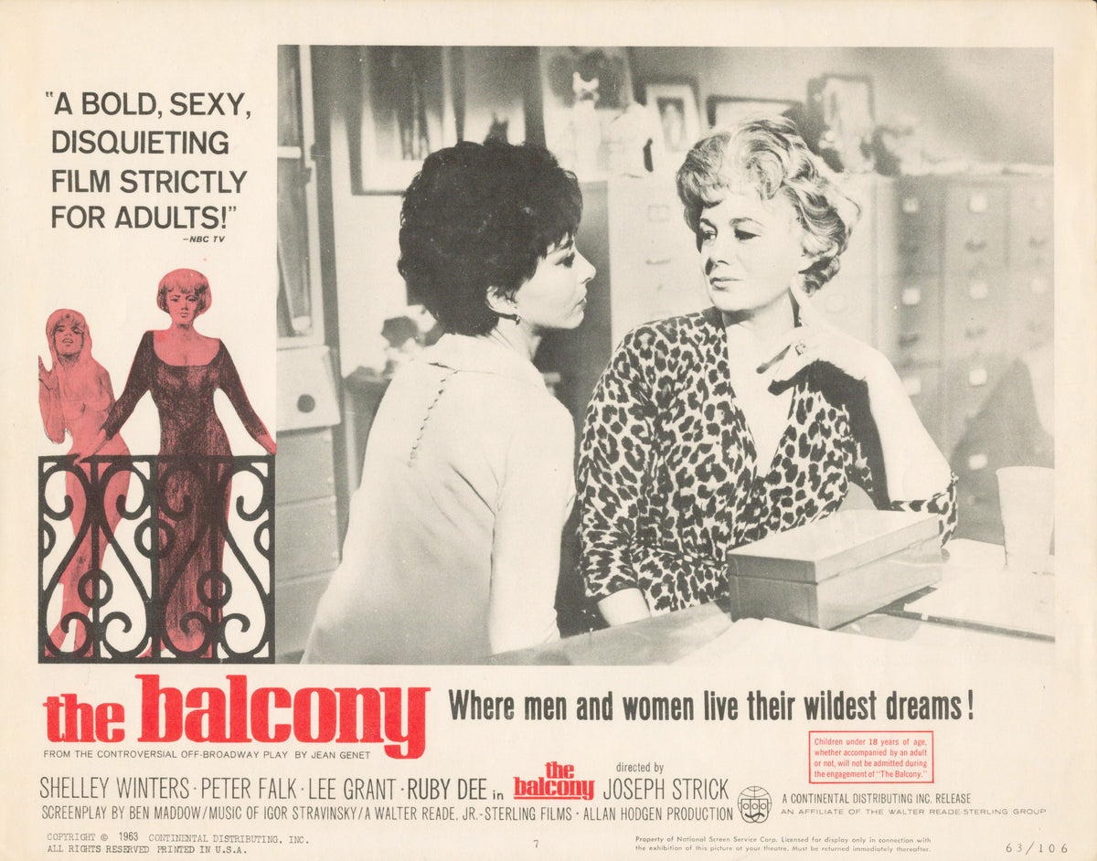 The Balcony 1963 original vintage lobby card