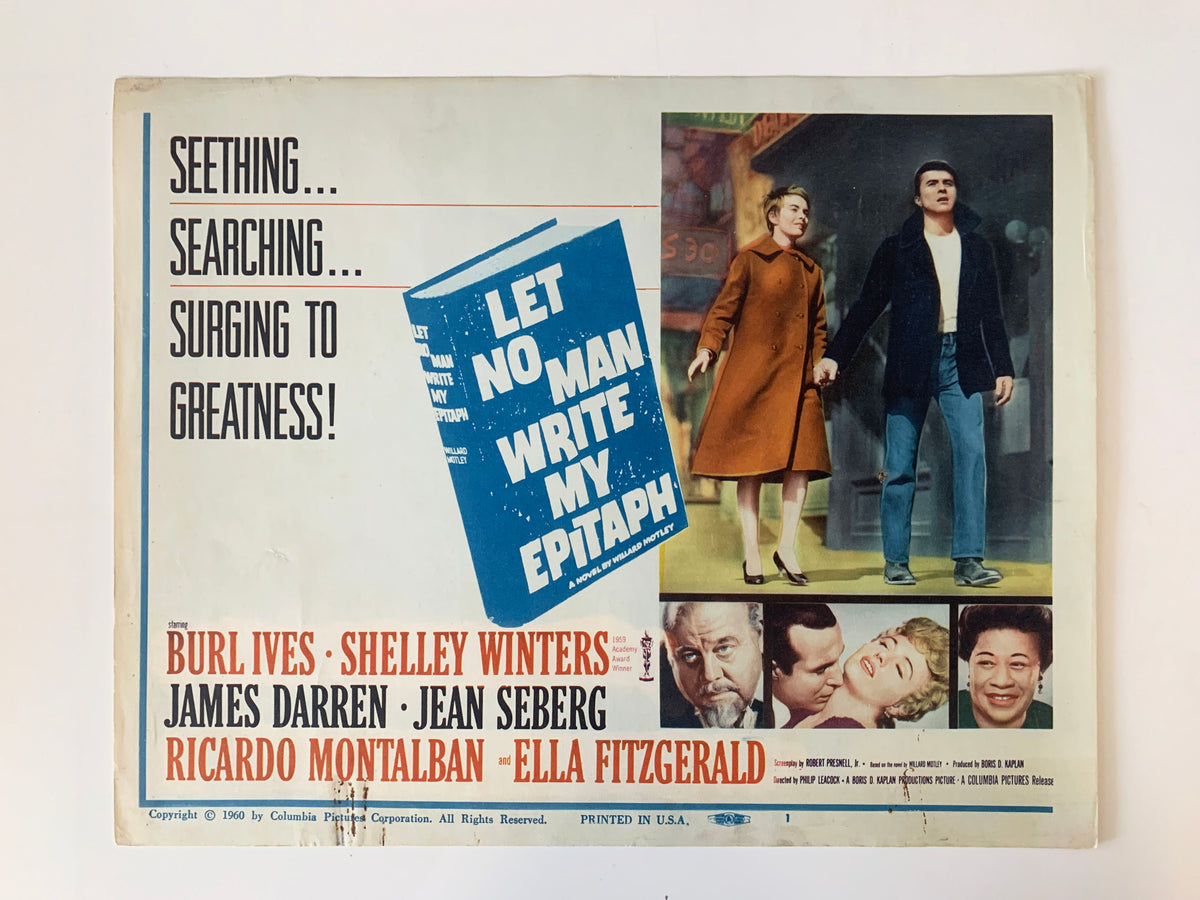 Let No Man Write My Epitaph original 1960 vintage lobby card