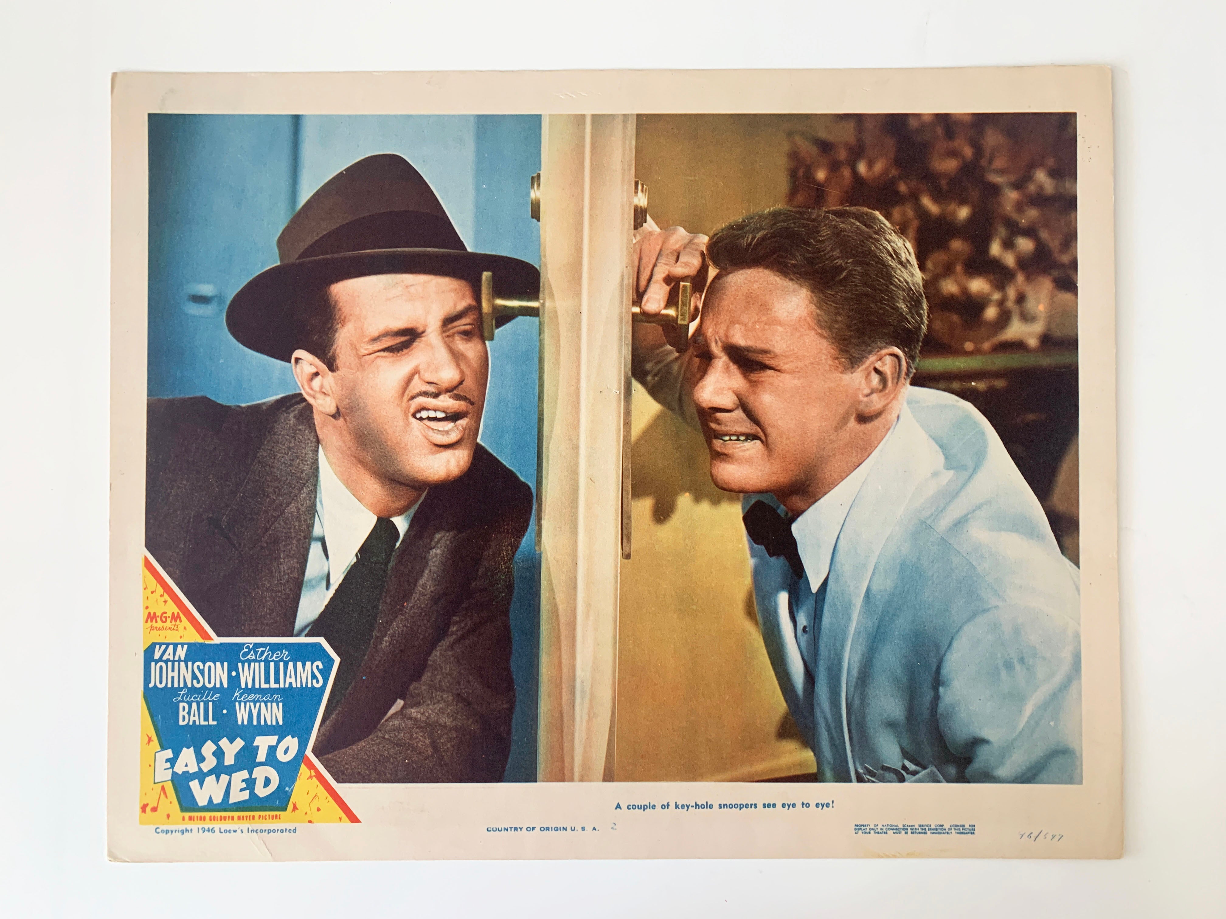 Easy to Wed original 1946 vintage lobby card