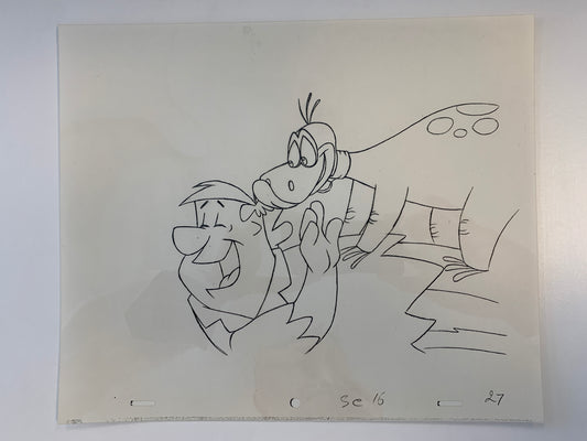 The Flintstones original hand drawn artwork for cartoon