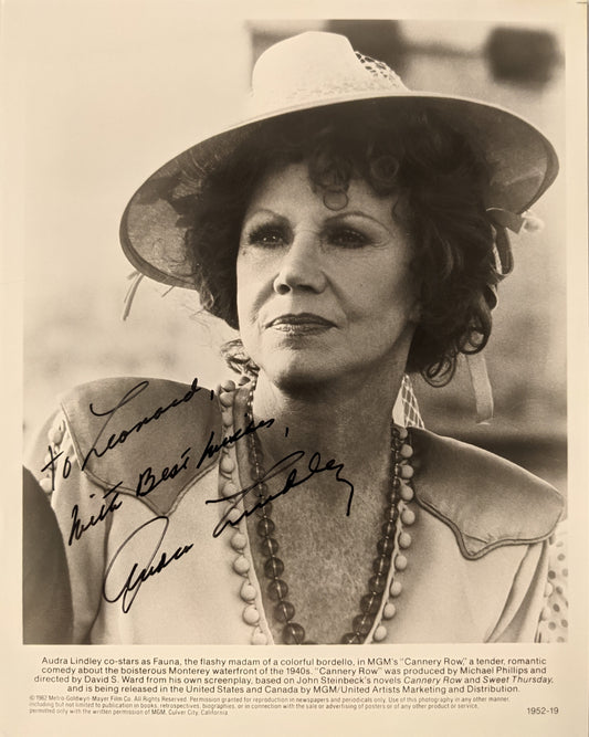 Audra Lindley signed photo