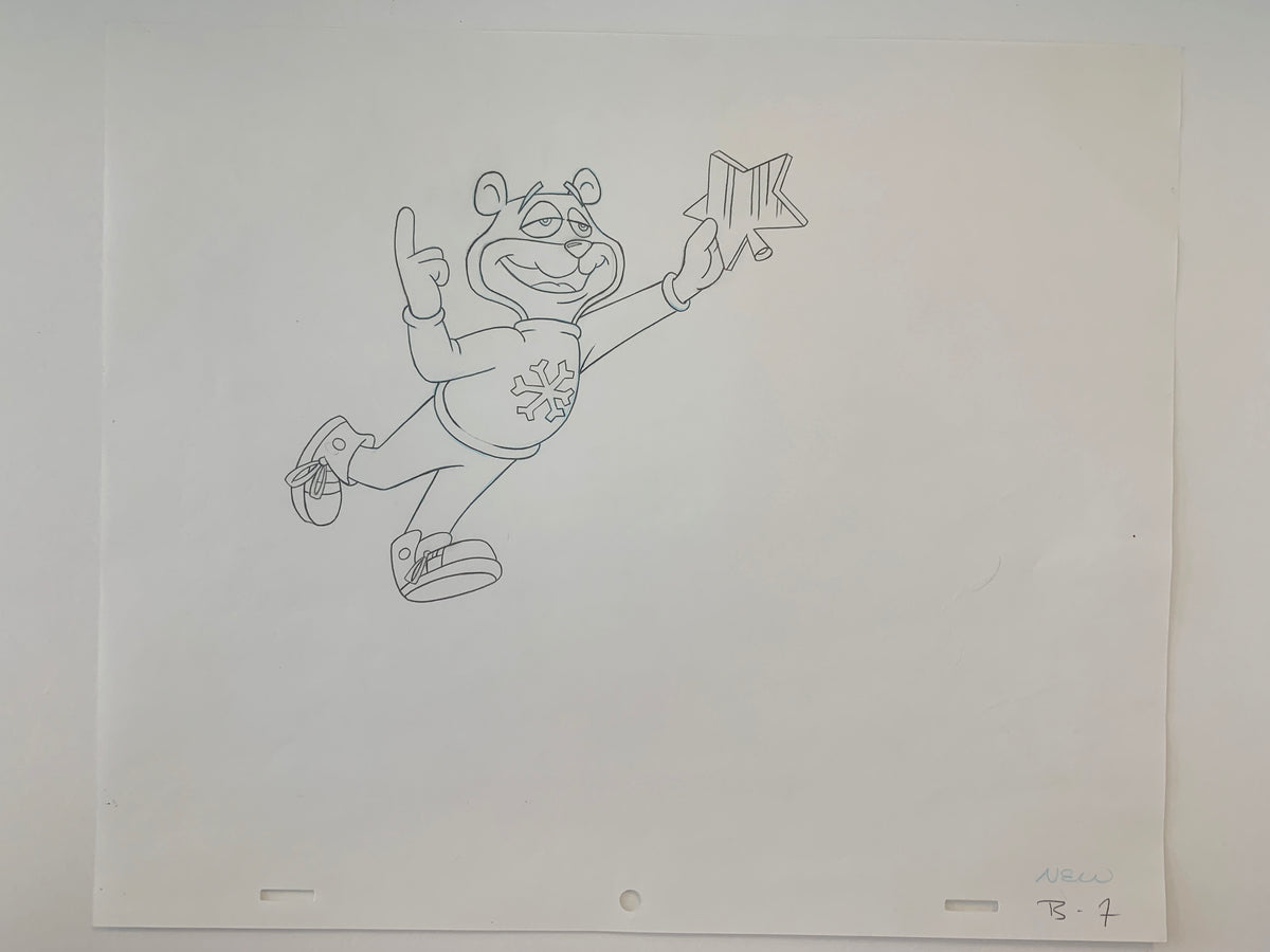 Super Sugar Crisp cereal bear original ad sketch designed by Robert "Bob" Irwin