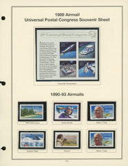 1989 Airmail Universal Postal Congress Souvenir Stamp Sheet & 1990-93 Airmails