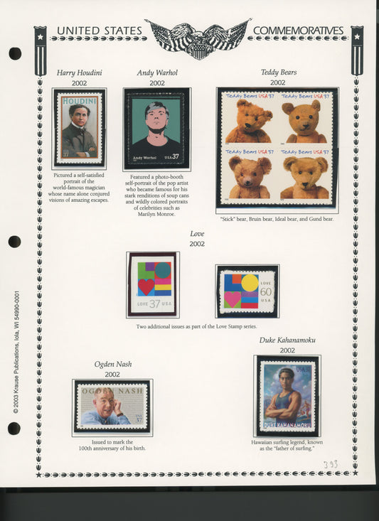 2002 United States Commemorative Stamp Set