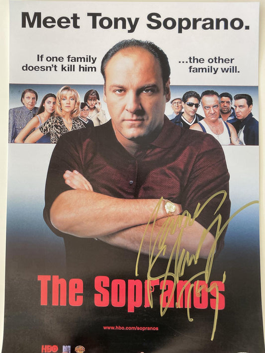 The Sopranos James Gandolfini signed mini poster