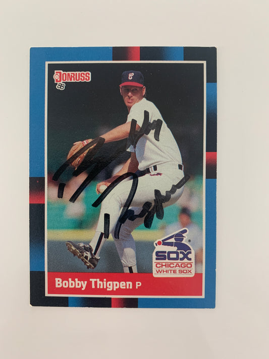 Bobby Thigpen signed baseball card