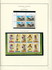 1996 US stamp collector sheet featuring Rural Free Delivery and American Indian Dances Stamps