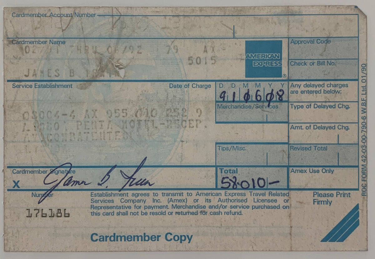 Astronaut James Irwin signed receipt