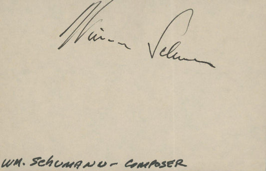 Composer William Schumann signature cut