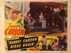 Sunset Carson Rides Again signed lobby card