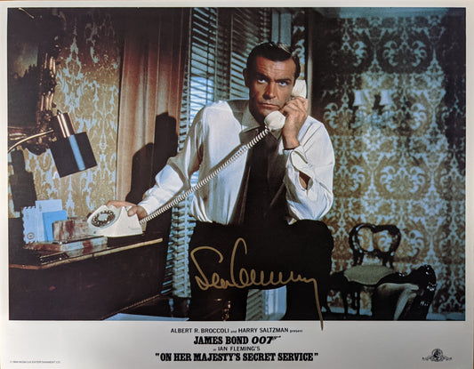 James Bond On Her Majesty's Secret Service Sean Connery signed original 1984 vintage lobby card