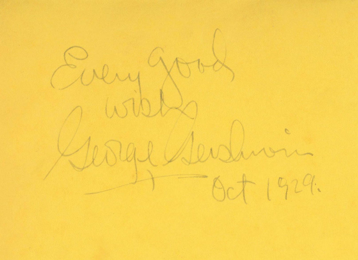 George Gershwin note. GFA Authenticated