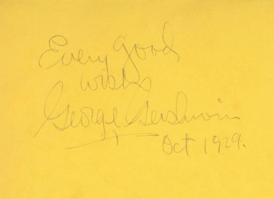 George Gershwin note. GFA Authenticated