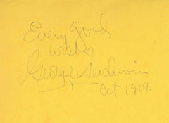 George Gershwin note. GFA Authenticated