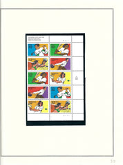 1995 US stamp collector sheet featuring Recreational Sports stamps