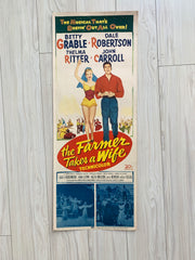 The Farmer Takes a Wife original 1952 vintage insert movie poster