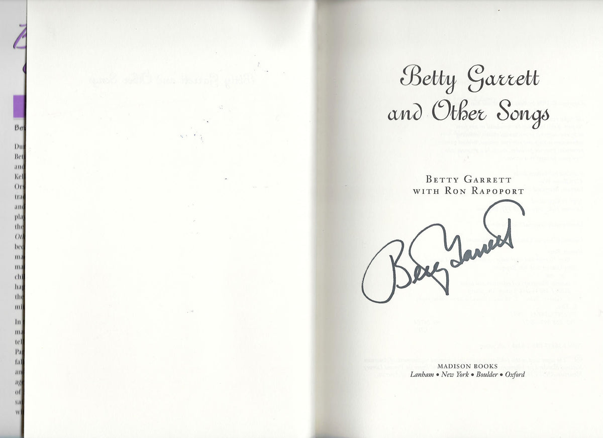 Betty Garrett and Other Songs: A Life on Stage and Screen signed book