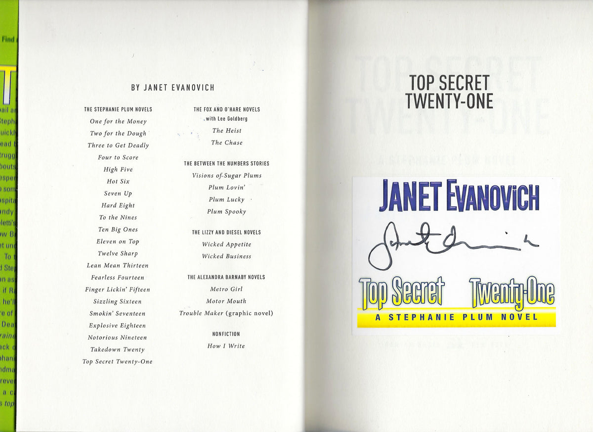 Top Secret Twenty-One: A Stephanie Plum Novel Janet Evanovich signed book