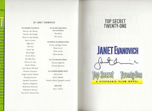 Top Secret Twenty-One: A Stephanie Plum Novel Janet Evanovich signed book