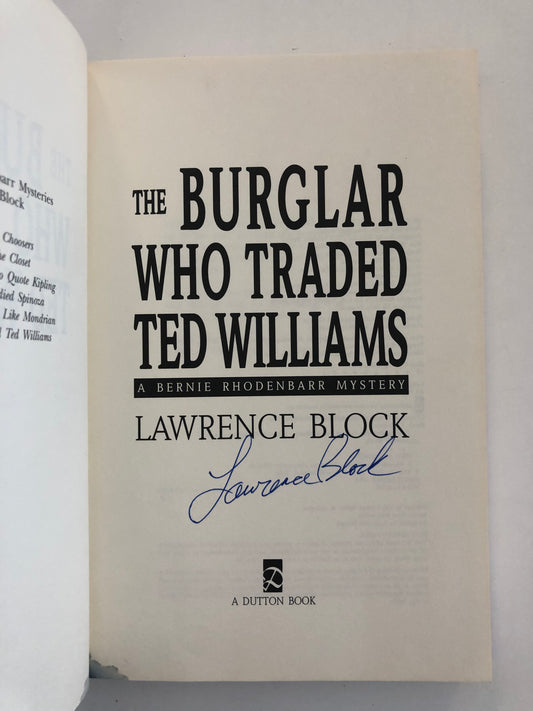 The Burglar Who Traded Ted Williams Lawrence Block signed book