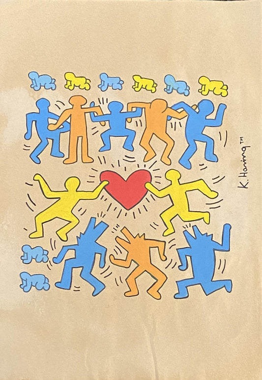 Keith Haring hand drawn and signed sketch