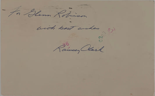 Attorney General Ramsey Clark original signature