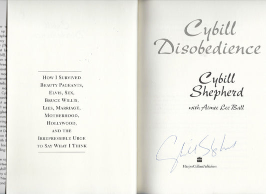 Cybill Shepherd signed book