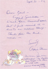 April Stevens handwritten signed letter