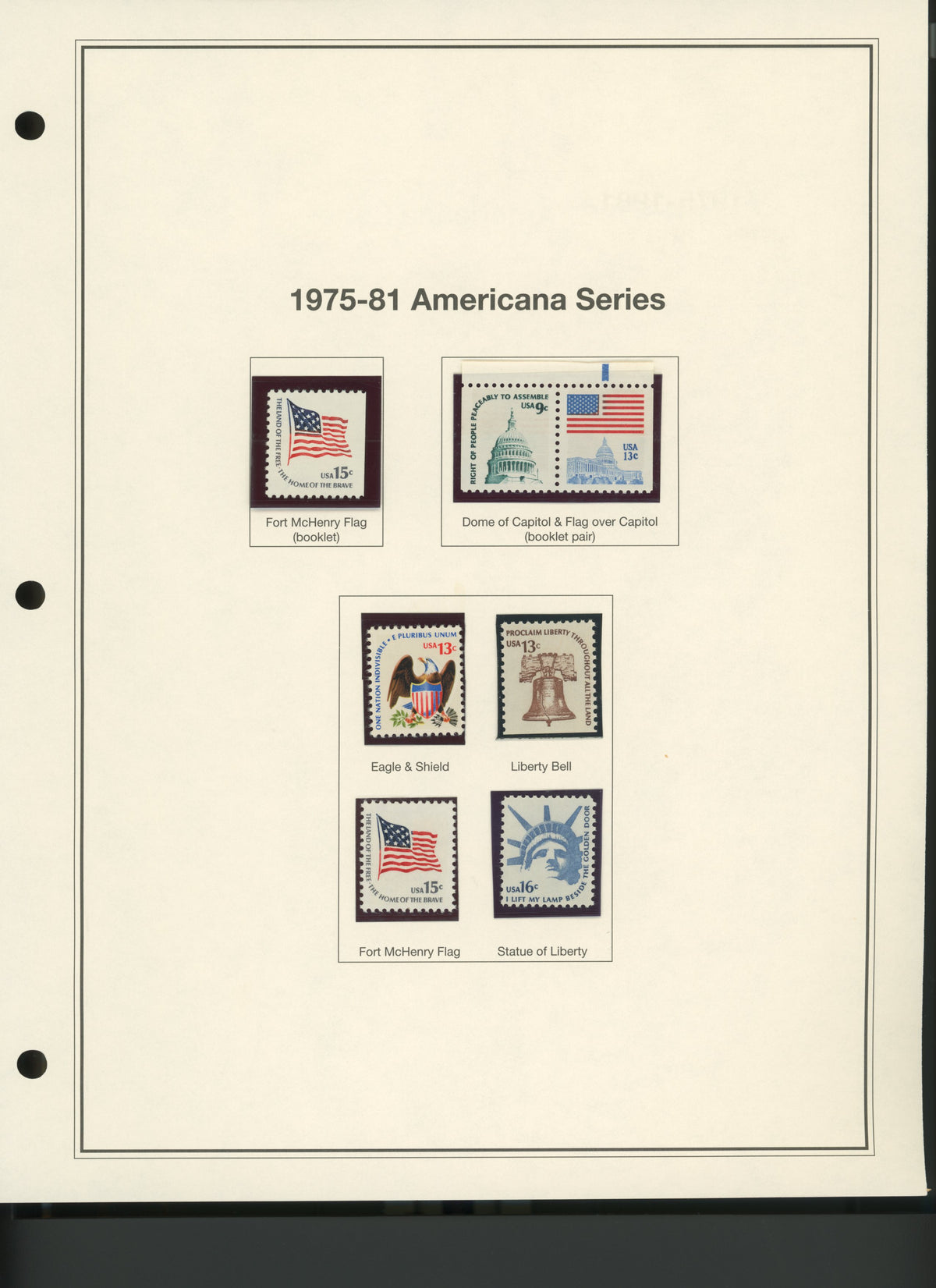 1975-81 American Series Stamp Set