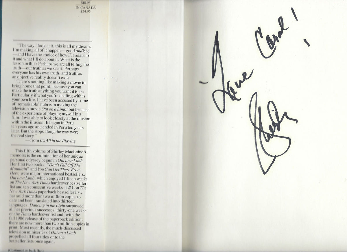 Shirley MacLaine signed book