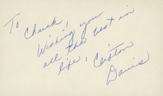 Clifton Davis signed note