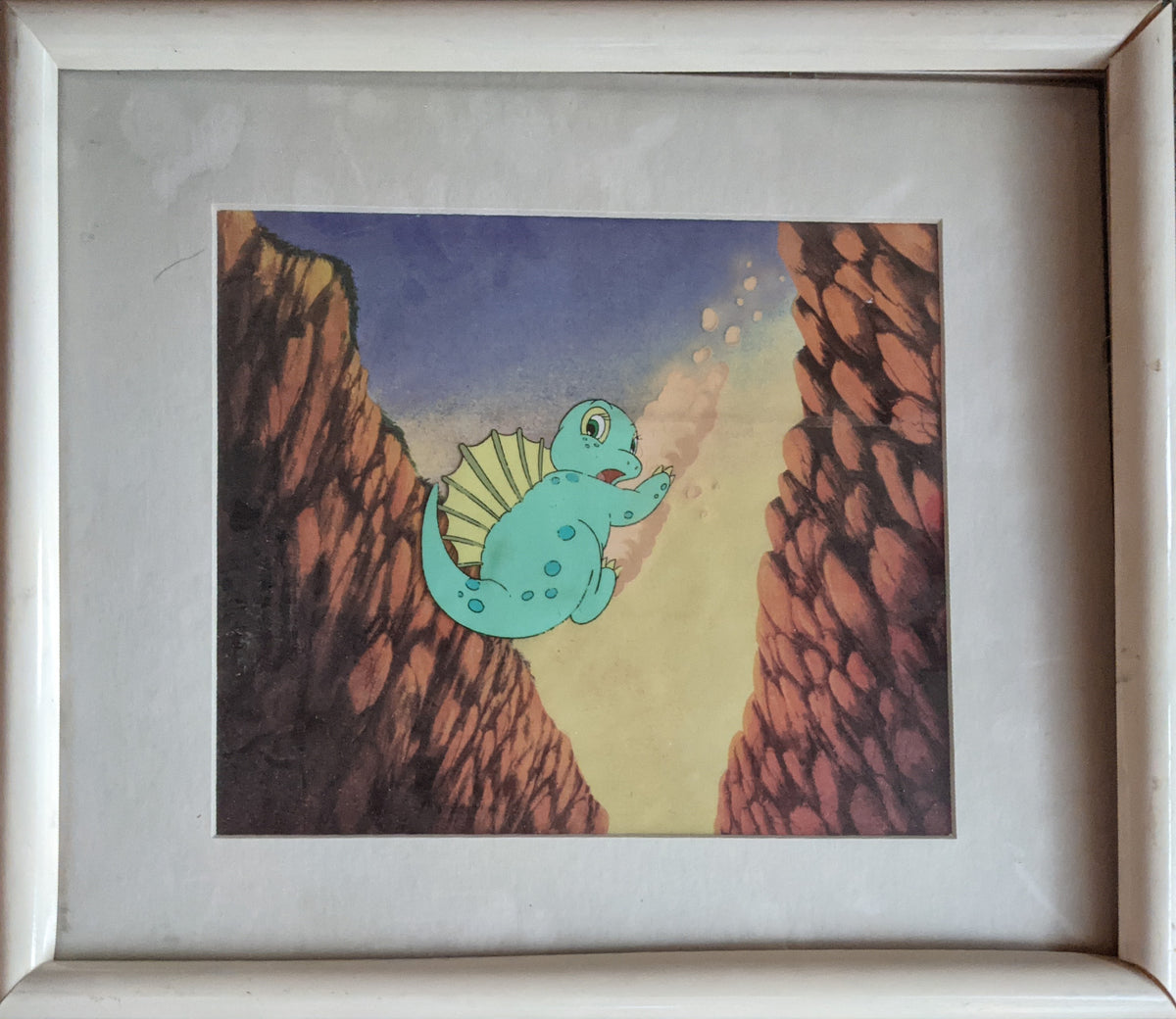 Dink, The Little Dinosaur Framed Animation Cel. Damaged Frame