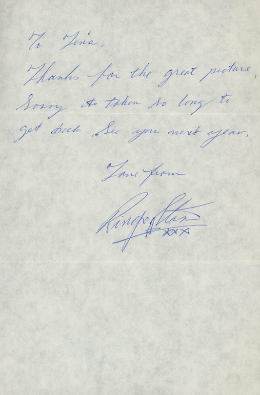 Ringo Starr handwritten and signed letter. GFA Authenticated