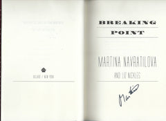 Breaking Point Martina Navratilova signed book