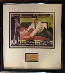 Twenty Plus Two lobby card and David Janssen signature in custom frame