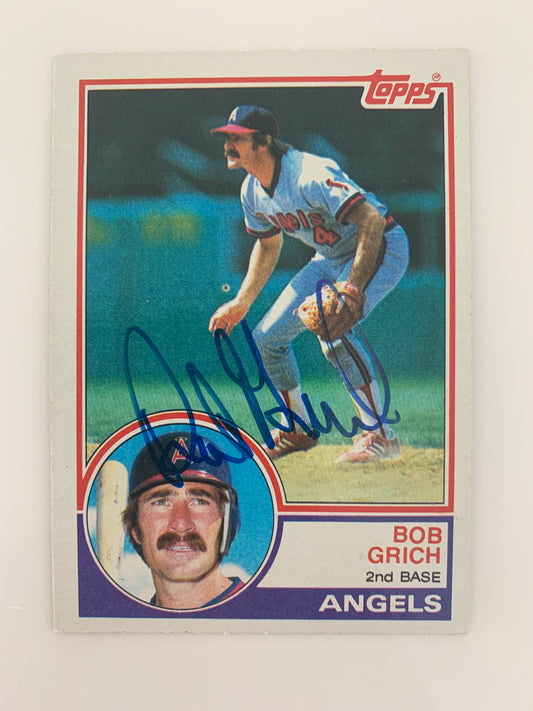 Bob Grich signed baseball card