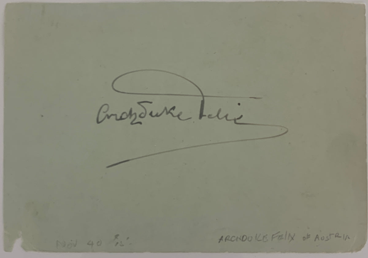 Archduke Felix of Austria original signature