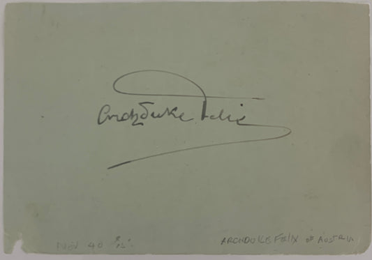 Archduke Felix of Austria original signature