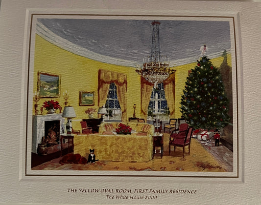 Bill and Hillary Clinton facsimile signed Christmas card