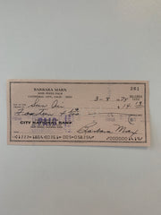 Barbara Marx signed check