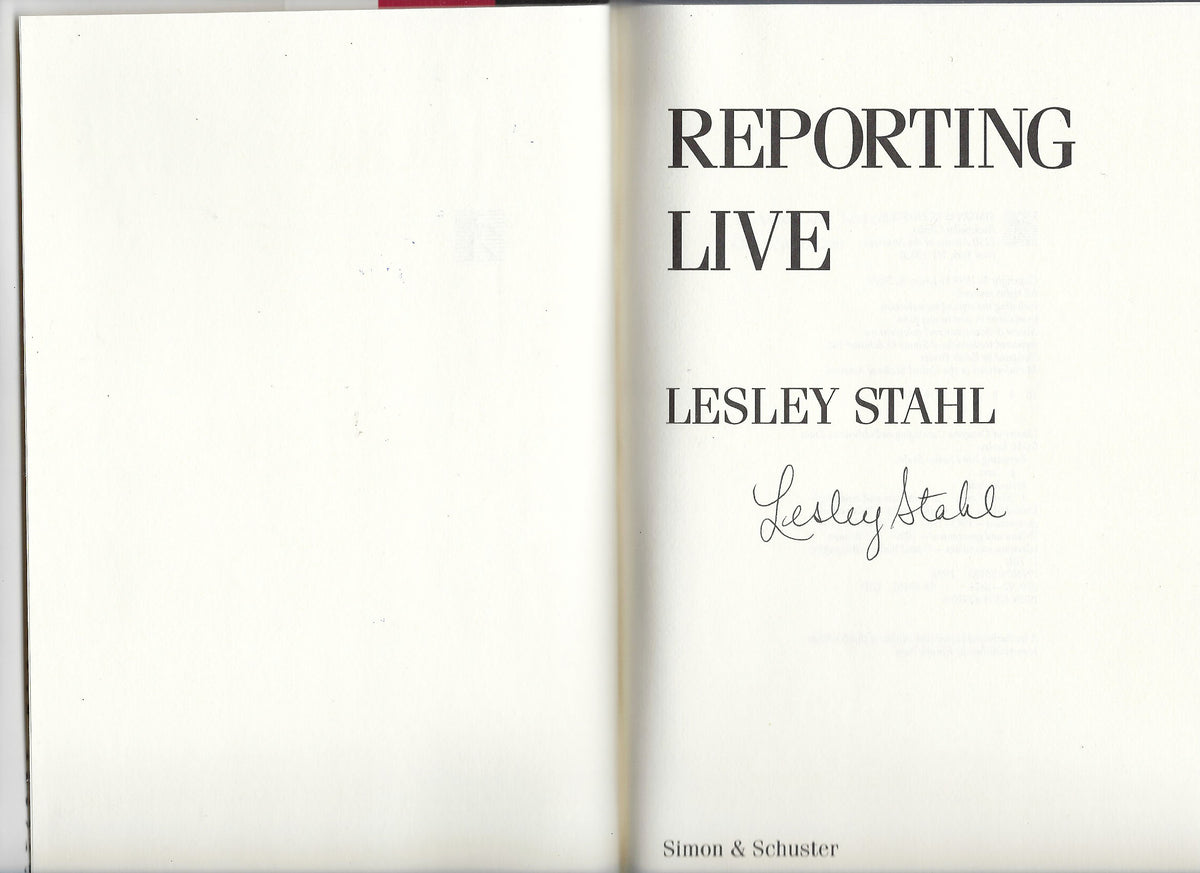 Reporting Live Lesley Stahl signed book