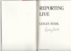 Reporting Live Lesley Stahl signed book