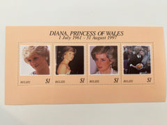 Belize Diana Princess of Wales commemorative stamp set