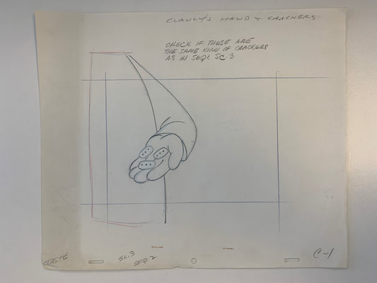 The Flintstones original hand drawn artwork for cartoon