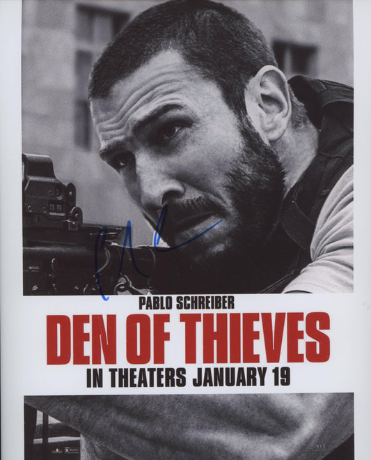 Pablo Schreiber signed "Den of Thieves" movie poster