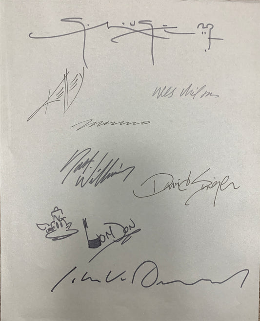 Various artists signed page